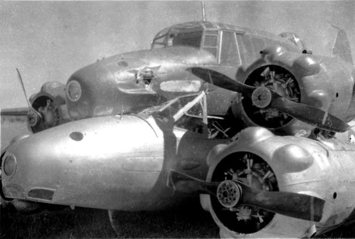 RAAF Avro Anson Lands On another Anson1940